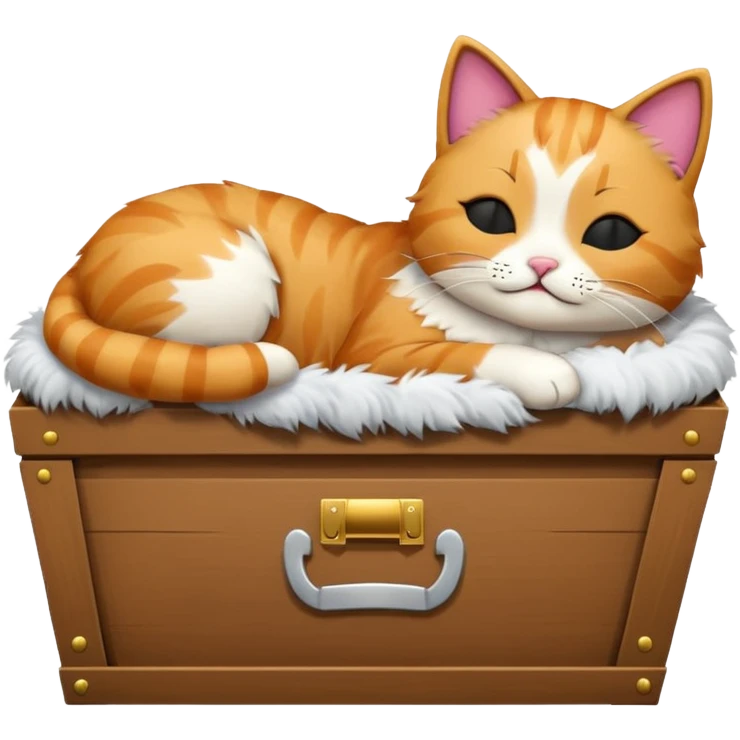 cute cat in a coffin, emoji style emoji