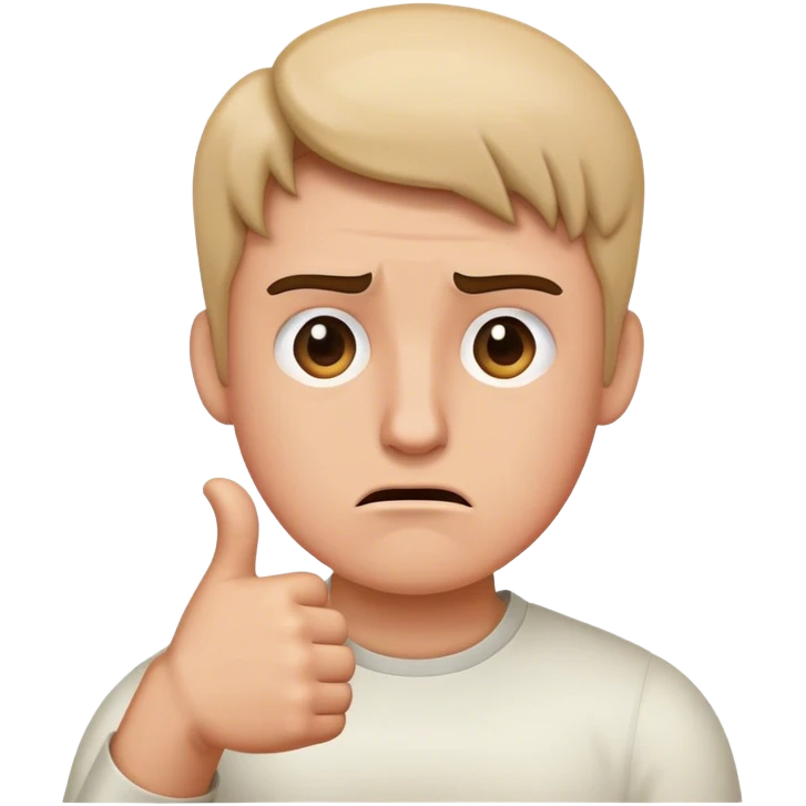 Confused faced with thumbs down emoji