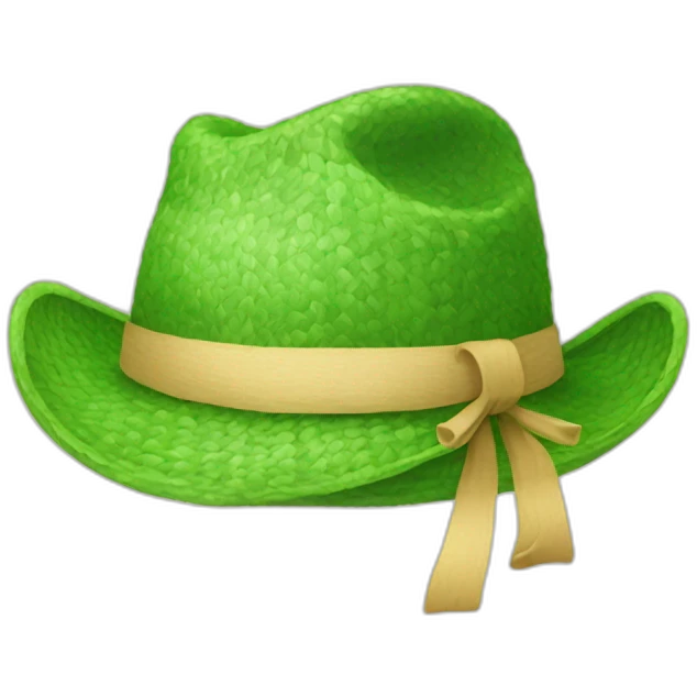 Straw hat with green lint emoji