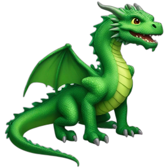 Realistic big Green Dragon emoji