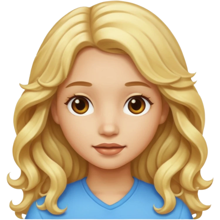 Girl with light skin long blonde wavy hair emoji