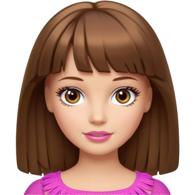 barbie merliah summers with brown hair a fringe and light brown eyes  emoji