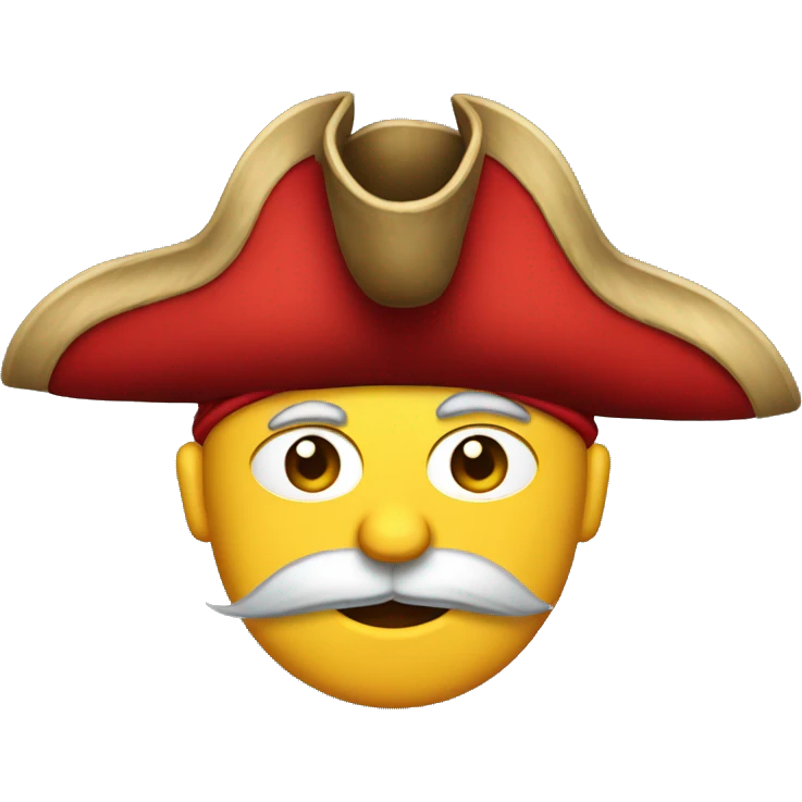 Pirate red captain feathered hat emoji