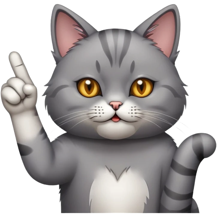 cat gives middle finger emoji
