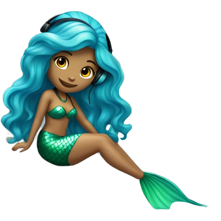 mermaid with headphones emoji