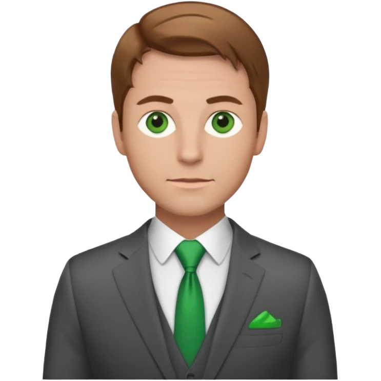 male 40 in cool suit, green eyes, light brown hair emoji