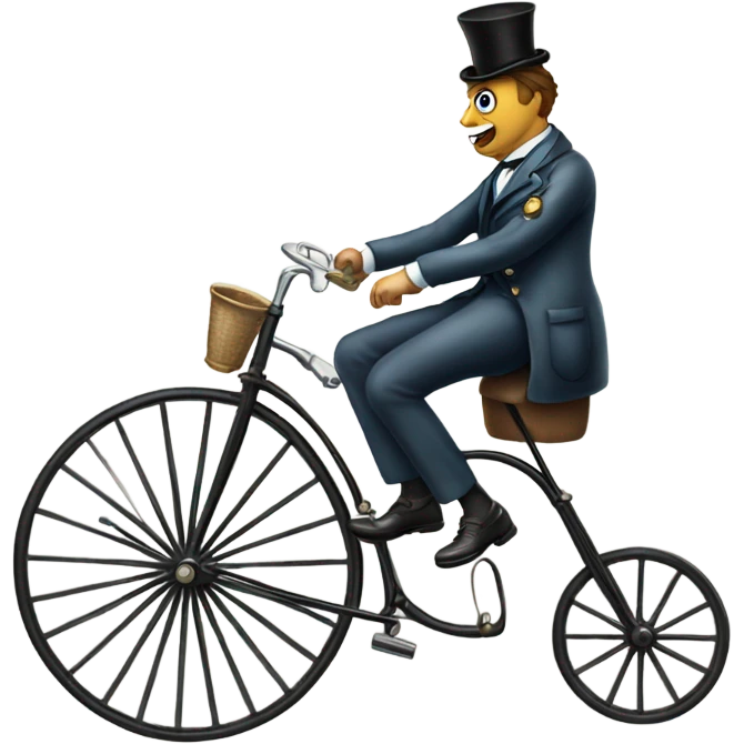 Doctor riding a penny farthing with a monocle  emoji