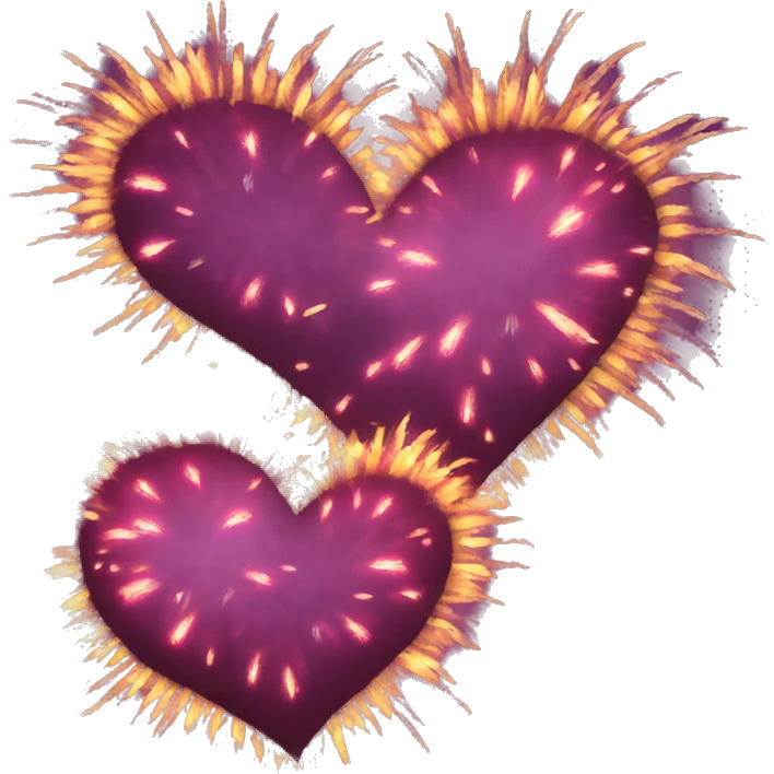 Heart shaped fireworks emoji