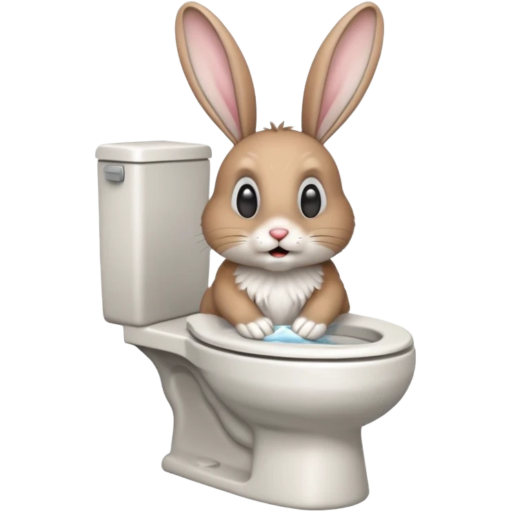 rabbit getting launched off from the toilet emoji