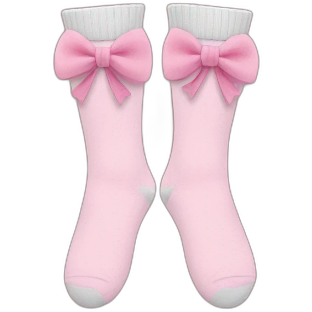Pink bow socks emoji