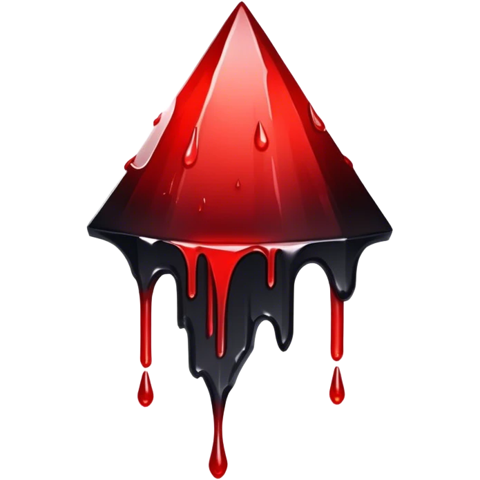 Black-red-crimson-gradient obsidian shard dripping blood  emoji