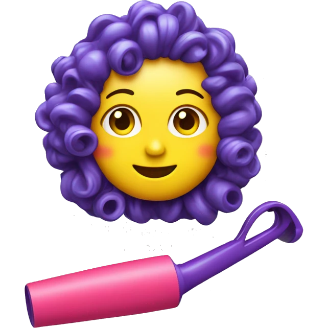 a  single plastic colorful Curler emoji