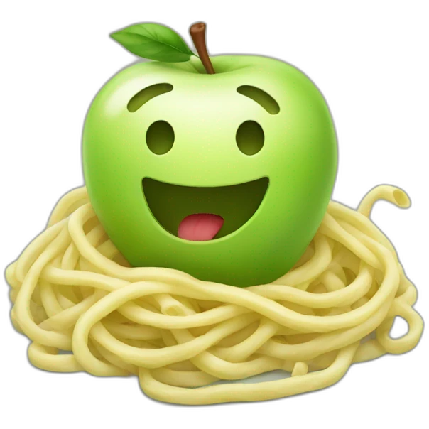 HAPPY APPLE AND NOODLE emoji