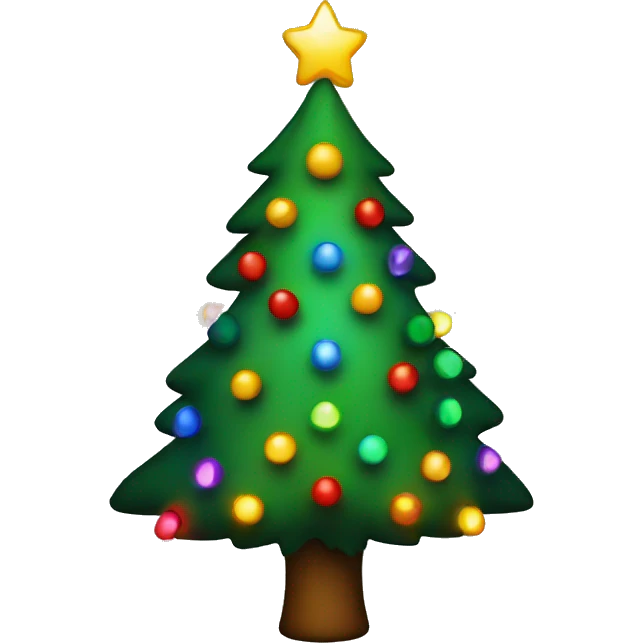 Christmas tree with colorful lights emoji