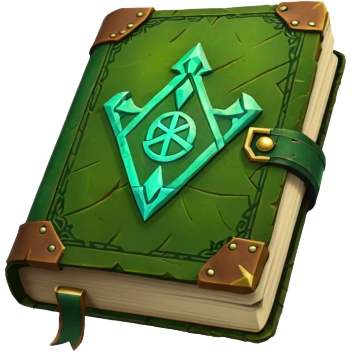 fantasy magic green book low poly emoji
