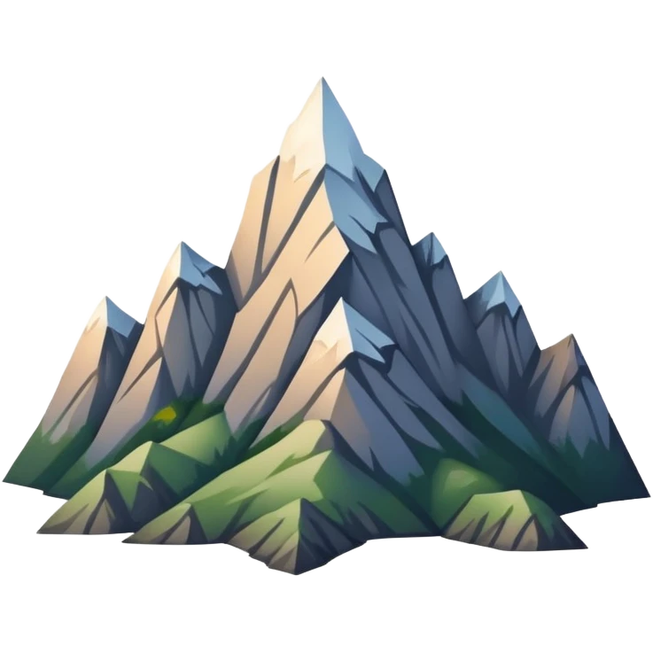 simple eight-pointed star with wide points, with only a basic mountain silhouette on it emoji