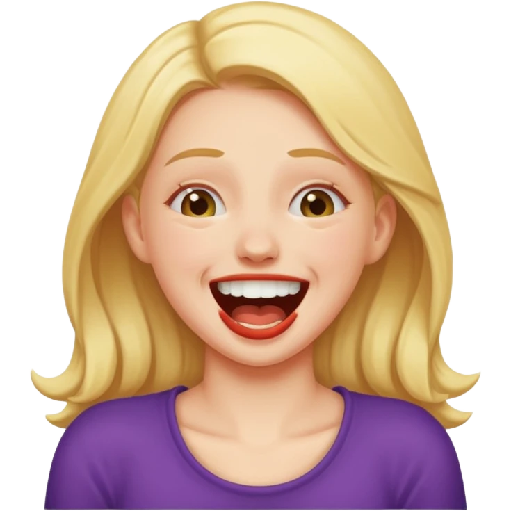 Girl choking herself laughing  emoji