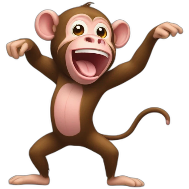 Monkey dancing with a pig emoji
