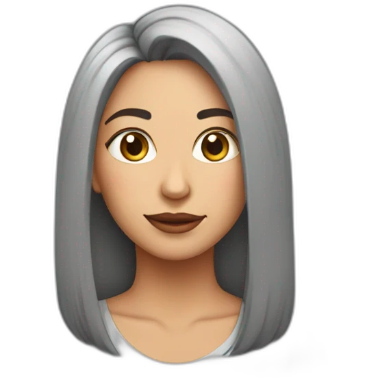 mujer pelo corto gris con rebanada de pastel emoji