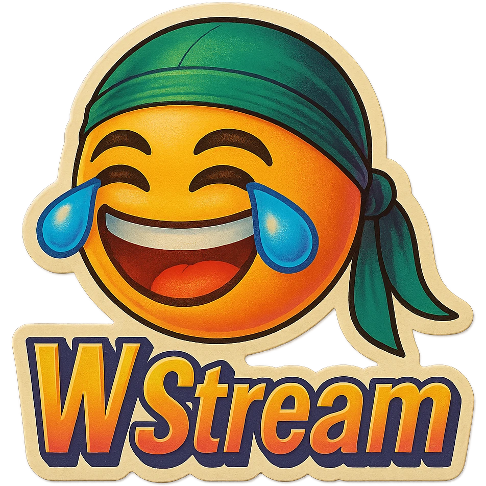 laughing crying 
lol face
Change His durag To Green
Add the words W Stream emoji