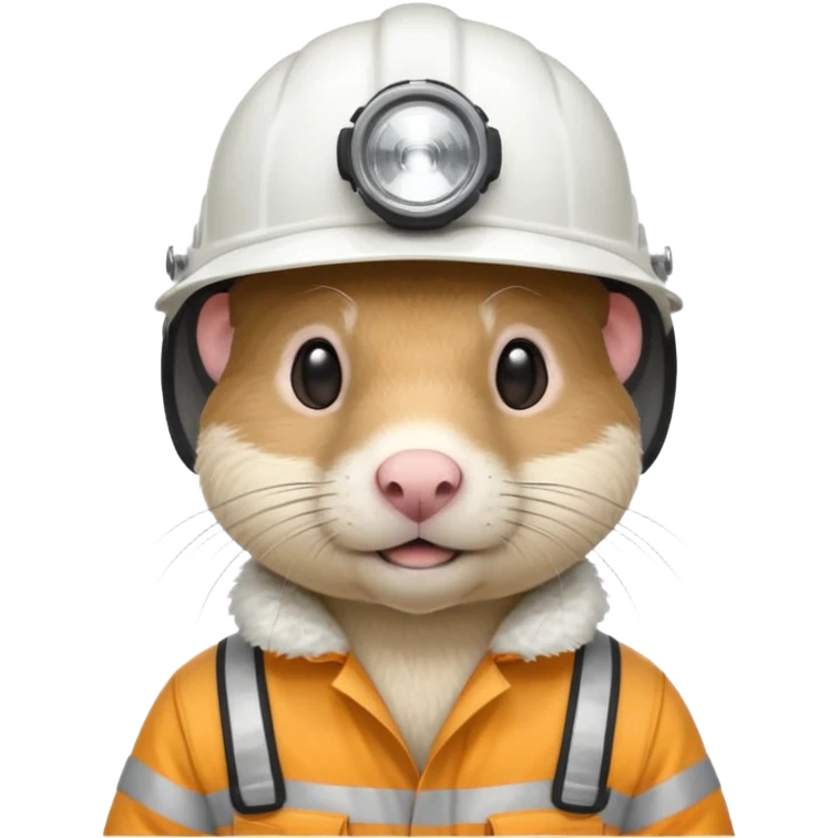a mole rat, white helmet, headlamp, worker cloth emoji