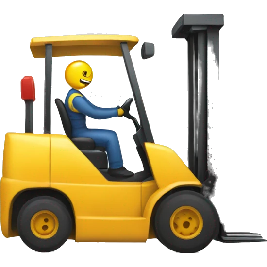 Getting poked by forklift emoji