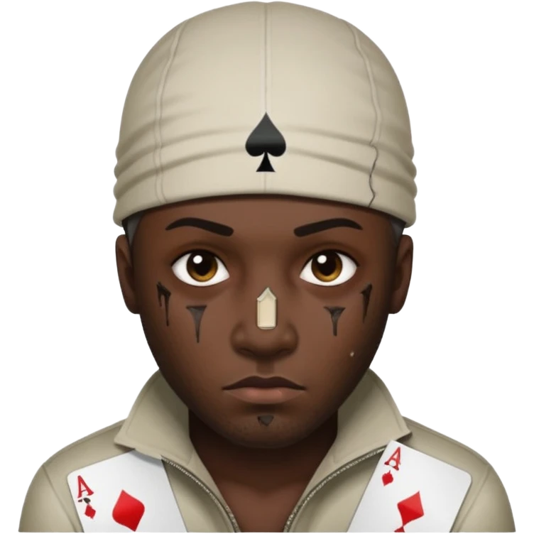 He Shot bullet on his head gangsta poker face emoji