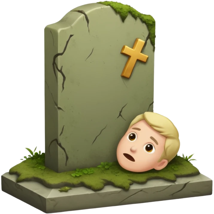 a show of a person falling on a gravestone emoji