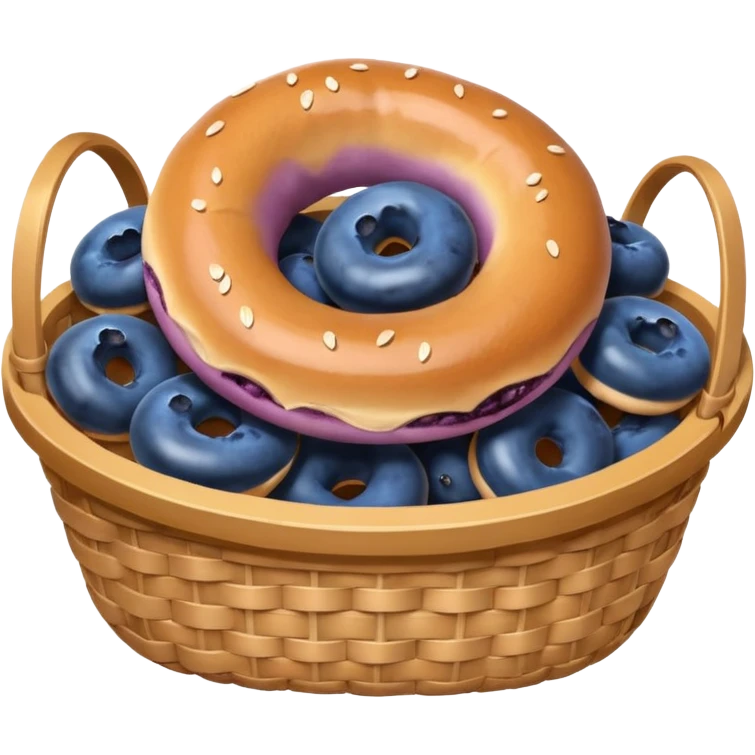Basket of blueberry bagels  emoji