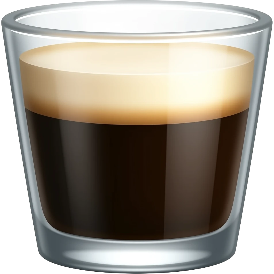 black coffee topped with flat milk foam in a glass emoji