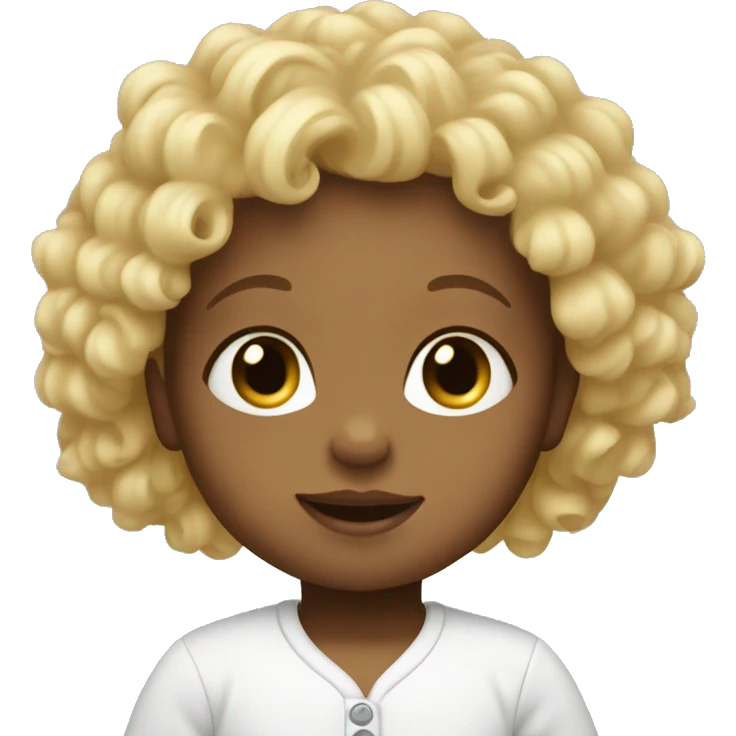 Baby with blonde curly hair emoji