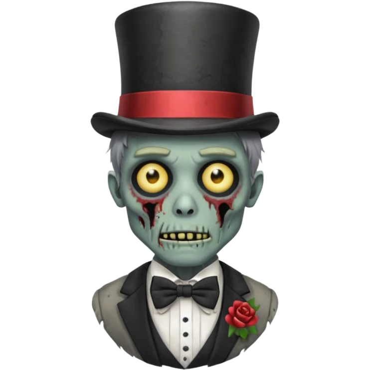 zombie with bow tie and top hat emoji