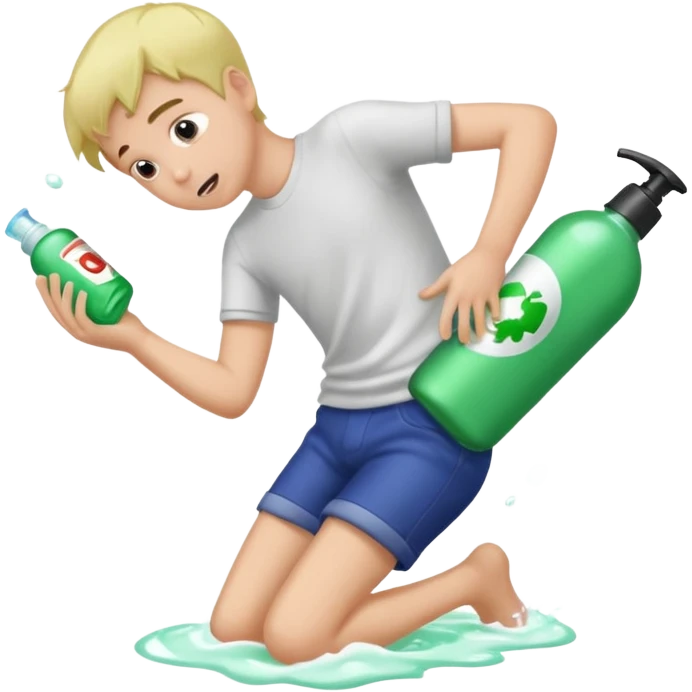 Jamea boy named James slips and falls on a shampoo bottle and gets stuck up his butt emoji