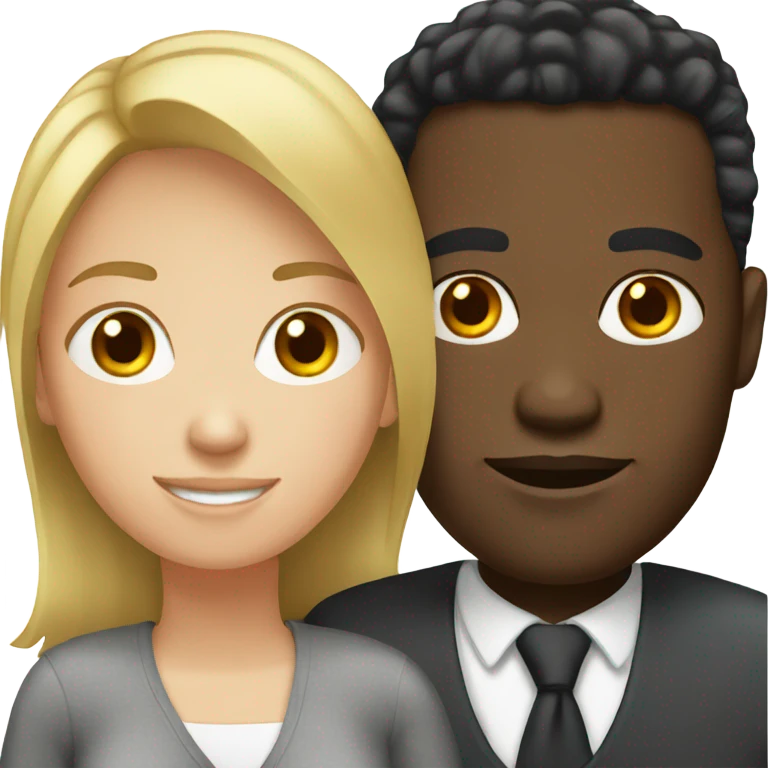 Black man with white female  emoji