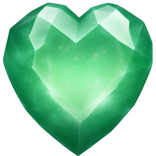 Jade crystal heart emoji