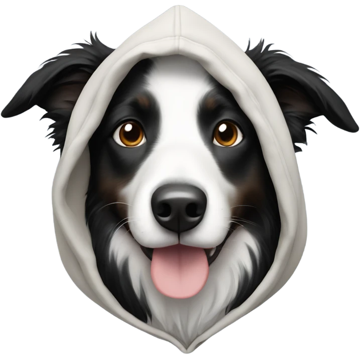 Border collie wearing a hoodie  emoji