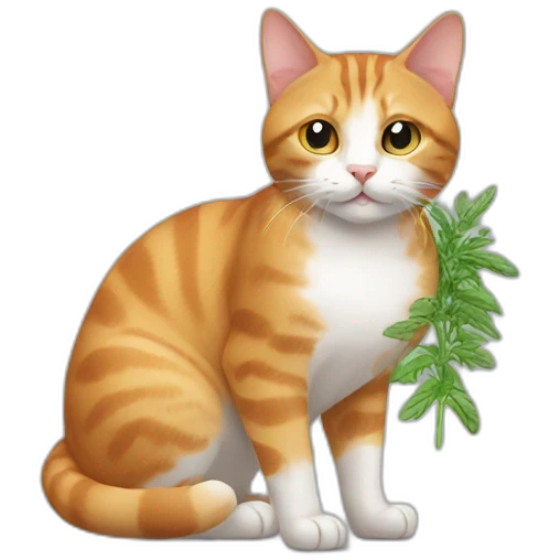 cat with cat herb emoji