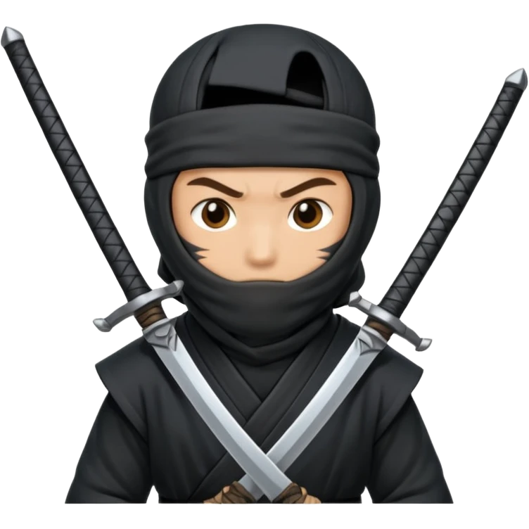 Ninja with two swords in two hands emoji