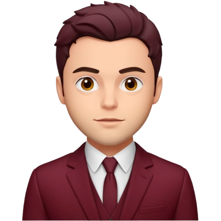 Jack Falahee with maroon suit emoji