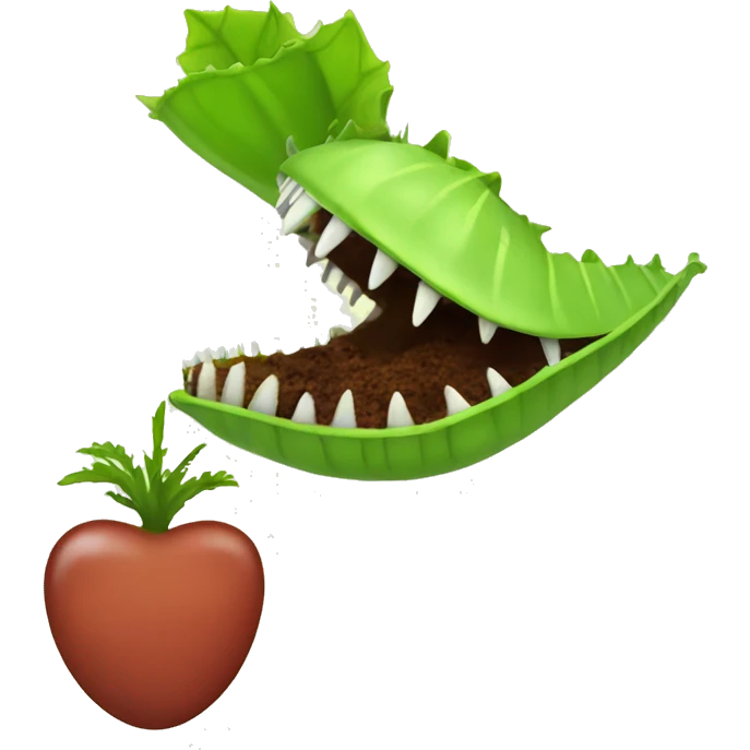 A Venus flytrap eating earth emoji