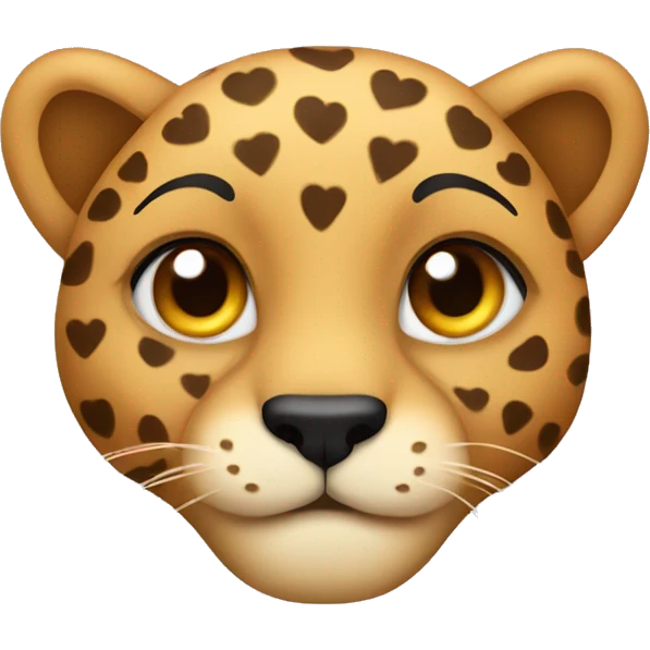 Cheetah with hearts  emoji