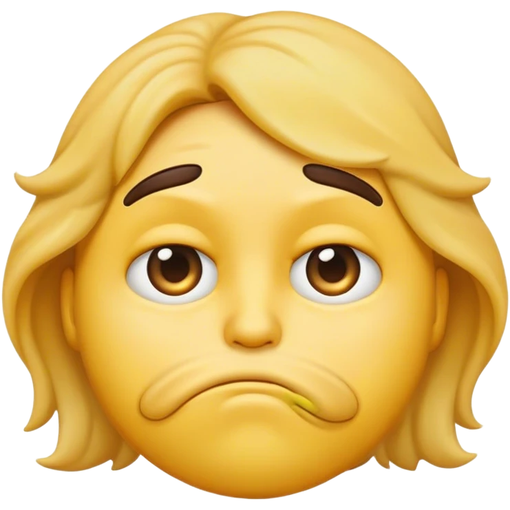 emoji with concerned, face scrunched lip ￼ emoji