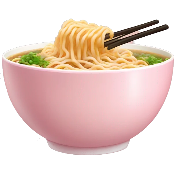 Ramen in a light pink bowl emoji
