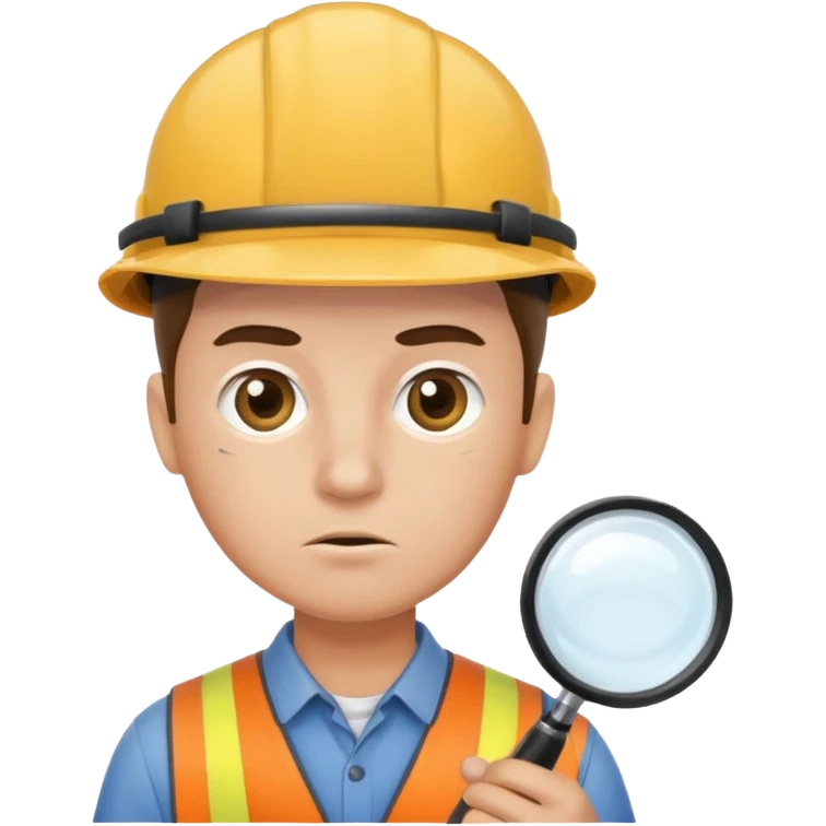 worker with magnifying glass emoji