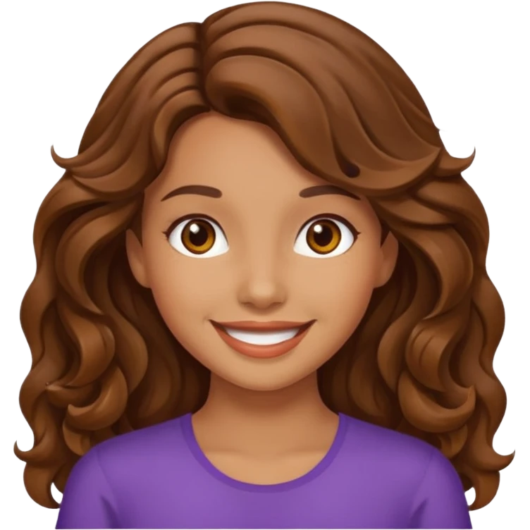 A pretty girl with tan skin and brown wavy hair emoji