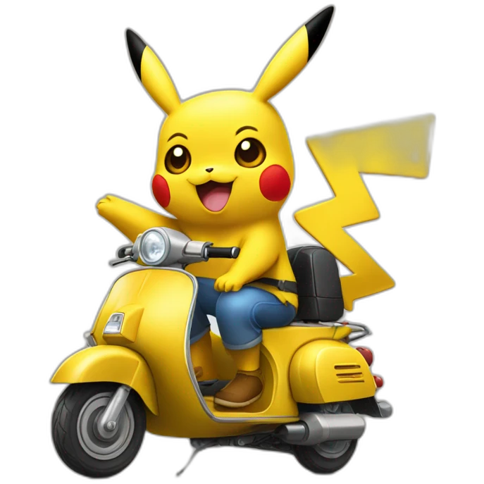 Pikachu sur un scooter emoji