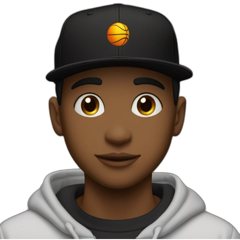 adolescentecon gorra nba negra cerrada al reves y remera negra oversize lisa emoji