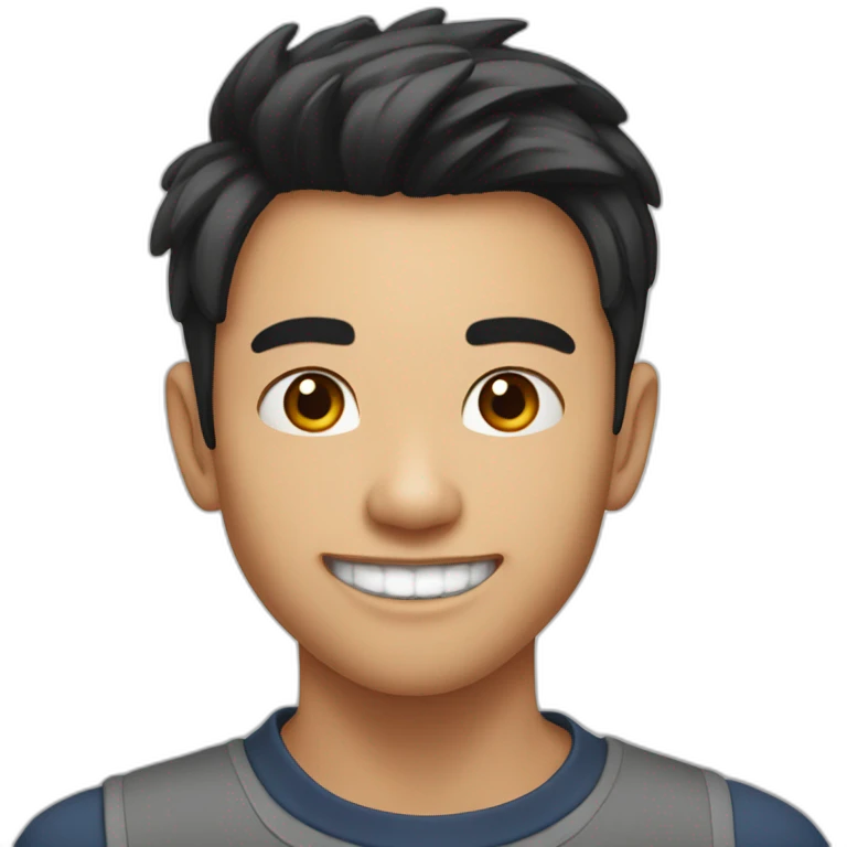 handsome South east asian 20 year old with a gap on the left front tooth emoji