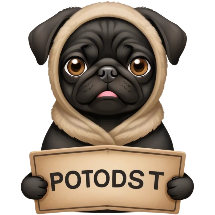Black pug protests civil rights  emoji