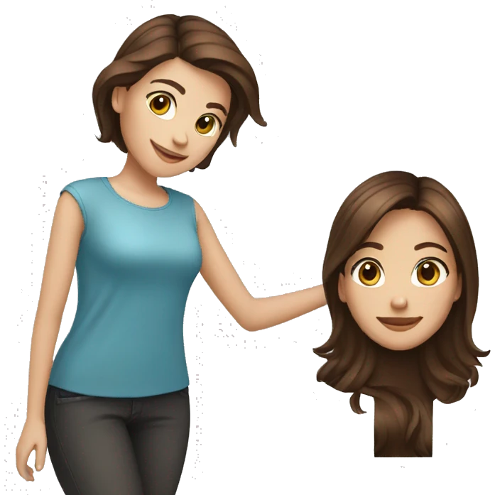 girl friend birthday  (brunette and brown-haired ) emoji
